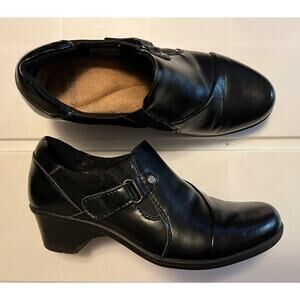 Earth Origins Gayle Ankle Bootie Women’s Size 6 Black Leather Boot Slip On Shoe